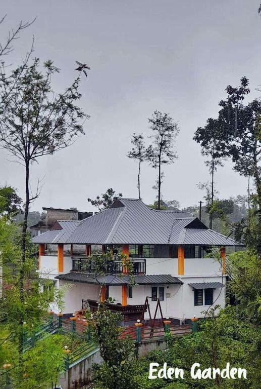 Front facade view from lower grounds